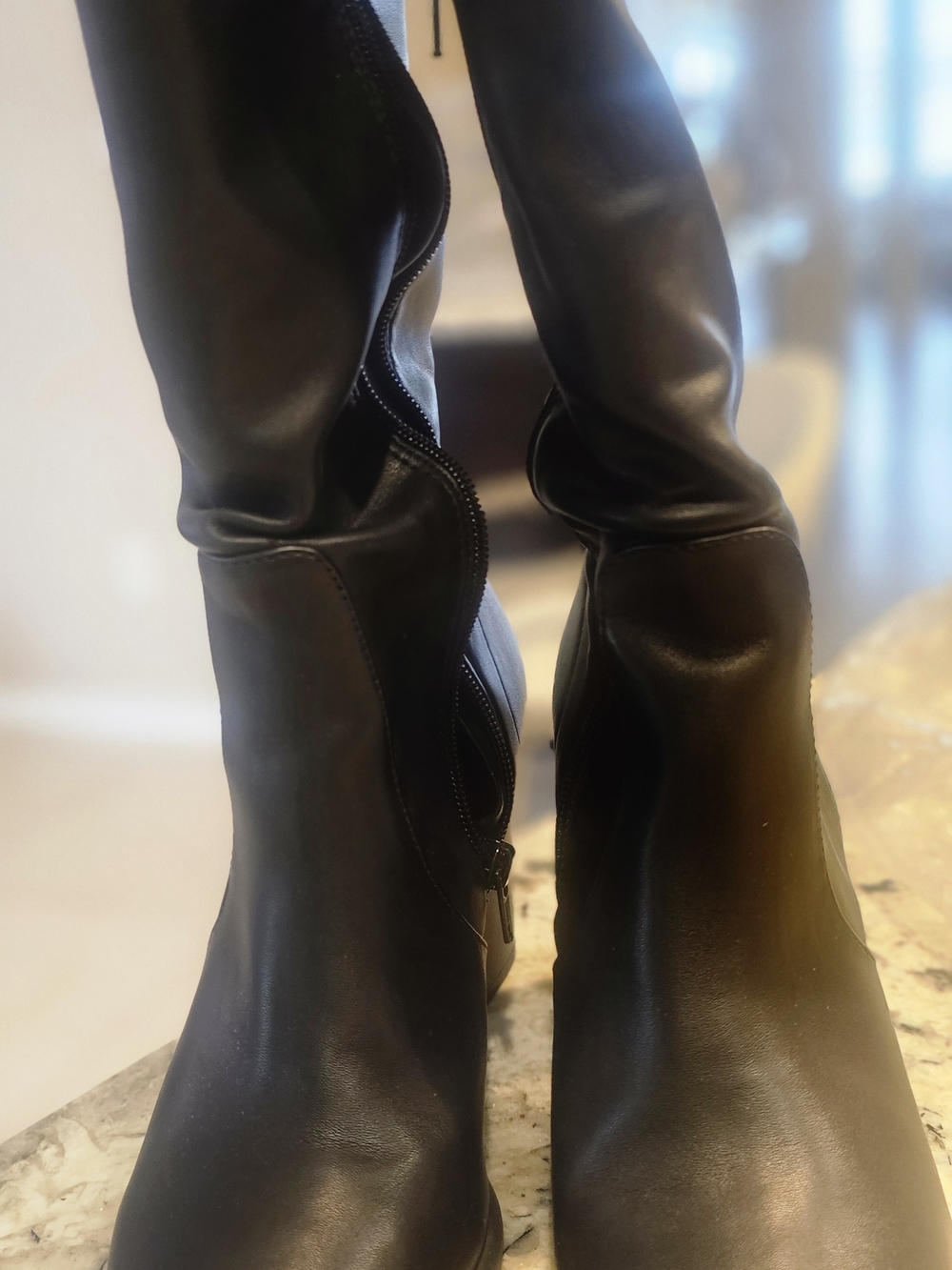 Express Black Over-the-Knee Zip Boots